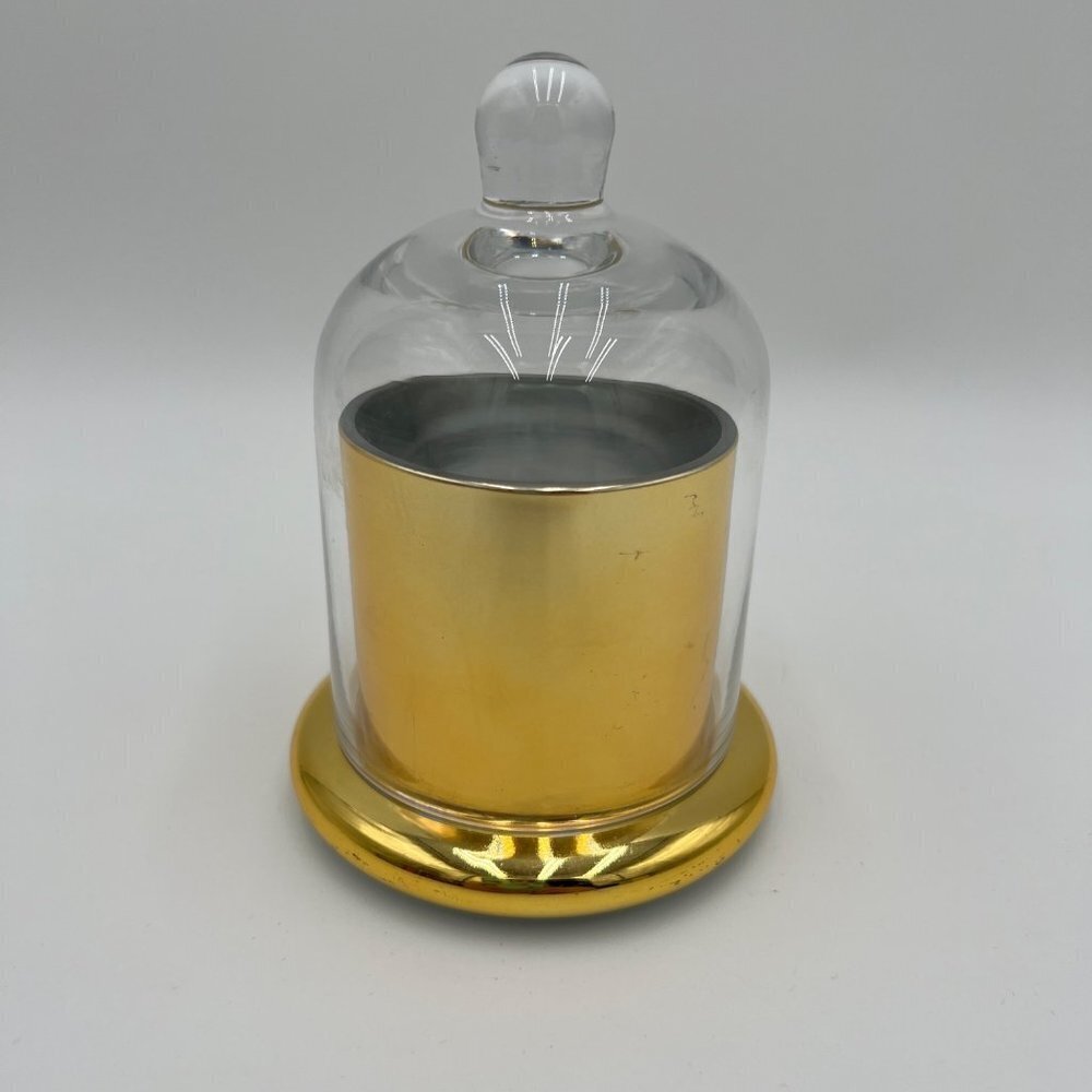 Cloche Cover candle holder jar votive Tealight holder gold tone